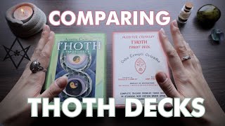 Thoth Tarot Decks Comparison 💚  Vintage 83 vs New 23 Editon [upl. by Skiest]