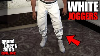 UPDATED HOW TO GET WHITE JOGGERS IN GTA 5 ONLINE AFTER PATCH 169 SUPER EASY [upl. by Ahcurb]