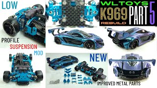 WLToys K969 K989 Upgrades Rebuild Part 5 Rear Low Suspension Mod Teardown New Metal Upgrade Kit [upl. by Pepe393]