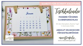 ⚓️Tischkalender passend für Briefumschlag  SchrittfürSchritt Anleitung Kreative Tage Stampin Up [upl. by Yelnats]