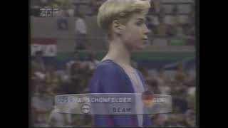 Anke Schönfelder GER  Olympics 1992  Compulsory  Balance Beam [upl. by Marigold]