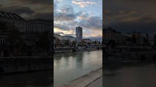 Pure 30 sec of walking down Viennas Donaukanal at an October afternoon hiking citylife riverside [upl. by Hartzell380]