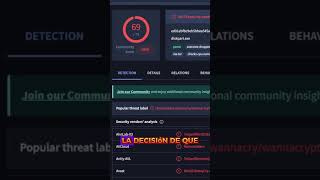 🔍 Analizando en Virus Total shorts ciberseguridad [upl. by Ylsew]