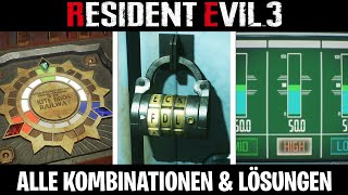 Resident Evil 3 Remake ALLE TRESOR SPIND amp RÄTSEL KOMBINATIONEN ☆ DEUTSCH [upl. by Ahsemad]