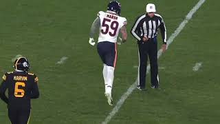 Referee intentionally hip checks Cassius Marsh Bears vs Steelers HORRIBLE taunting call [upl. by Analos]