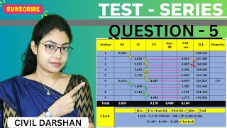 TEST SERIES Q5 Readings taken with a level amp 5 m levelling staff Calculate RL by Rise amp Fall Method [upl. by Rodger]