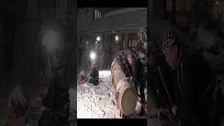 Japanese Taiko Drumming in the Snow in Tohoku 和太鼓 🌨❄️🎼 shorts [upl. by Laius]