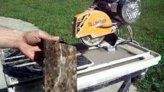 HOW TO MAKE BULLNOSE  with my comments ROUND EDGE BLADE STONE MARBLE tile installation atlanta [upl. by Orville613]