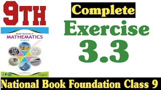 class 9 maths chapter 3 exercise 33  national book foundation class 9 maths  fazal academy [upl. by Acsicnarf]