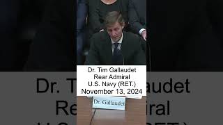 Dr Tim Gallaudet November 13 2024 UAP House Of Representatives Hearing ufo uap luiselizondo [upl. by Atnwahsal]