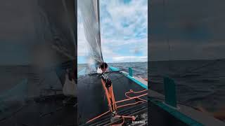 Catamaran racing practice sailing catamaran sailboat f18 sailingcatamaran nacra insta360 [upl. by Asenev]