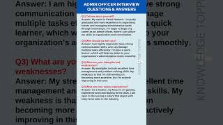 Admin Officer Interview Questions and Answers  Administrative Officer Job Interview Questions [upl. by Gillett]