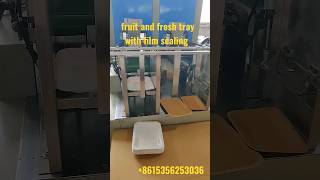 ktaft paper food tray machine forming fruit vegetable meat fresh tray with film sealing lid shorts [upl. by Sumedocin781]