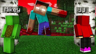 How JJ and Mikey Survived 100 Days NEAR The Most Dangerous Blood Lake   Minecraft Maizen [upl. by Arrak]