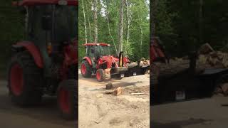 Firewood Processor  Halverson HWP120 on a Kubota tractor [upl. by Woodring]