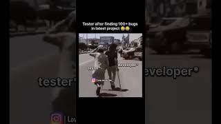 Developer vs Testers 🤣memes viralvideo ytshorts shortsfeed funny funnyshorts viralshort fyp [upl. by Hawk]