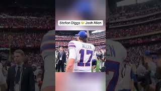 Josh Allen and Stefon Diggs shake hands but dont speak shorts [upl. by Alithia969]