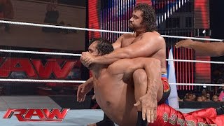 The Great Khali vs Rusev Raw July 21 2014 [upl. by Sladen]