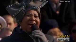 Aretha Franklin sings at President Barack Obamas 2009 Inauguration CSPAN [upl. by Miarzim81]