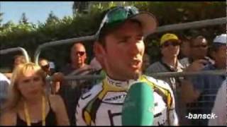 Cavendish finds out Renshaws disqualification Tour de France 2010 [upl. by Clari]