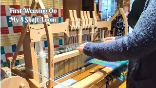 First Weaving On My 8 Shaft Loom [upl. by Eissirk]