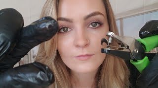 ASMR 2 minute nose piercing 👃 😶 [upl. by Einor]