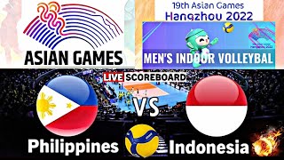 PHILIPPINES vs INDONESIA │ ASIAN GAMES 2023 MENS VOLLEYBALL Live Score [upl. by Aztirak]