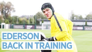 EDERSON IS BACK 💪🏻  Man City Training [upl. by Dnalkrik]