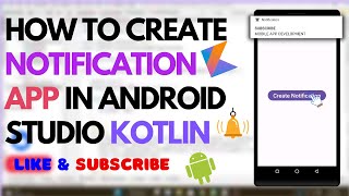 How to Create Notifications in Android Studio  Kotlin  Mobile App Development [upl. by Yanffit]