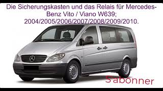 Die Sicherungskasten und das Relais für Mercedes Benz Vito Viano W639 200420052006200720082010 [upl. by Anaidni115]