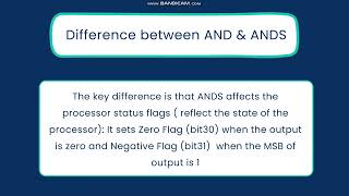 ANDANDS Instructions of ARM CortexM4 [upl. by Nalda155]