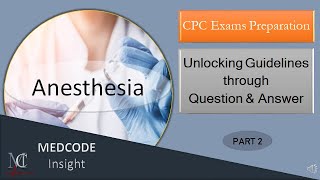 anesthesia cpt codes QuestionAnswer Part 2 [upl. by Llenil]