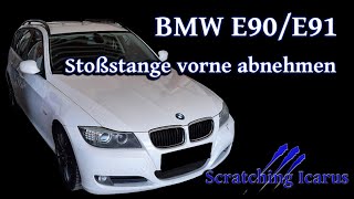 BMW E90E91 Stoßstange vorne abbauen front bumper removal  Tutorial [upl. by Denna]