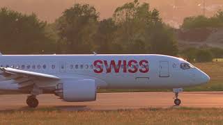 Swiss CS300 sunset landing at Graz Airport  HBJCI [upl. by Irrot]