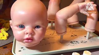 🎨Beginner Painting a Reborn Baby Doll with Air Dry Paint🎨 [upl. by Serica]