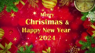 A Merry Christmas and Happy New Year 2024 Best Wishes Greetings Video Animation [upl. by Nitsu]