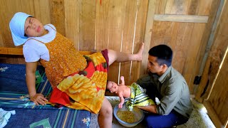 Pregnant woman gives birth at home and her husband delivers the baby  Phuongs family life [upl. by Matilde]