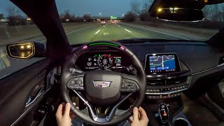 2023 Cadillac CT4 Premium Luxury  POV Night Drive Binaural Audio [upl. by Lyssa214]