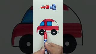 🚗🍎🫐satisfying art drawing trendingshorts art drawing ytshorts viral [upl. by Tanberg]