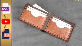 Wallet making  bifold wallet  small wallet  pdf to download [upl. by Bartholomeus]