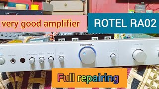 Amplifier Rotel Ra02 no sound problem। full repairing। [upl. by Dwinnell]