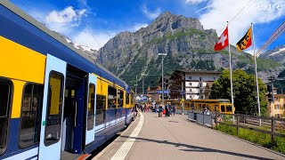 4K  Grindelwald to Interlaken Switzerland  A Beautiful Train Journey  4K 60fps hdr video [upl. by Fotinas]