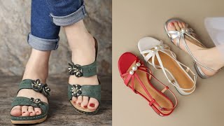 FANTASTIC ATTRACTIVE BEAUTIFUL EASY TRENDY HEEL SLIPPERS SANDLAS WEDGES CHAPPAL DESIGN [upl. by Naesyar]