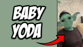 How To Get The Baby Yoda Instagram Filter 📸 Baby Yoda Filter  Baby Yoda TikTok  2020 [upl. by Eyoj]