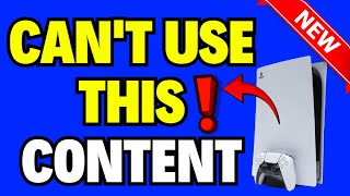 How to Fix Cant Use this Content PS5 [upl. by Mcgrody]