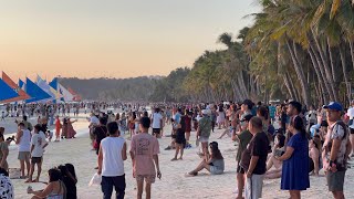 BORACAY WHITE BEACH TODAY  TOURISTS LIKE ANTS  PHILIPPINES  APRIL 13 2024 [upl. by Nylidam]