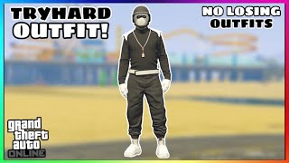 Easy Black Joggers White Racing Belt Tryhard Modded Outfit No Transfer GTA Online [upl. by Wilbert]