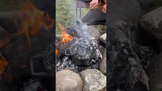 Bread just tastes better on coals sourdough sourdoughbread outdoorcooking [upl. by Chloris299]