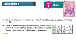 KSSM Matematik Tingkatan 5 Ubahan latih ekstensif no7no8 ubahan buku teks bab 1 variation form 5 [upl. by Orman76]