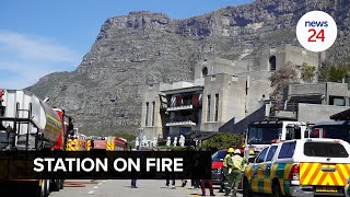 WATCH Cape Town firefighters battle two blazes  at cableway station and near Strand Street [upl. by Norrie]